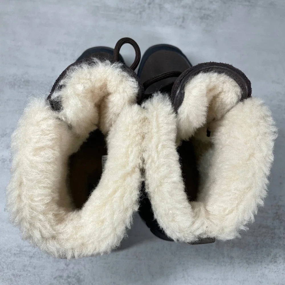 UGG Boots Womens 7 Ostrander Waterproof Winter Leather Sheepskin Lace Up
